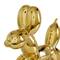 Set of 2 Gold Porcelain Contemporary Dog Sculpture, 7", 9"